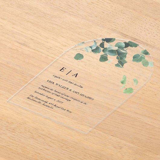 Acryl Eucalyptus bruiloft uitnodiging boog (Laagn)