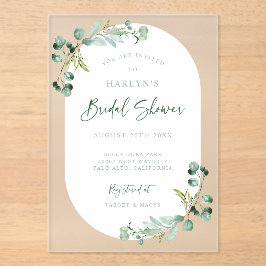 Acryl Eucalyptus Vrijgezellenfeest Uitnodiging