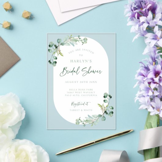 Acryl Eucalyptus Vrijgezellenfeest Uitnodiging (Insitu (Huwelijk))