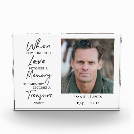 Acryl fotoblok met quote: Wanneer iemand je L (Voorkant)