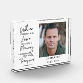 Acryl fotoblok met quote: Wanneer iemand je L (Links)