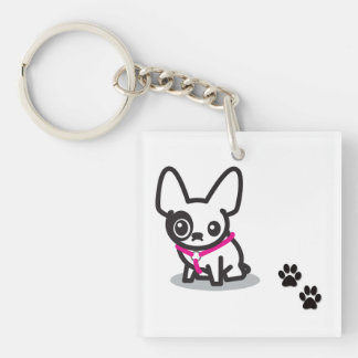 Acryl Franse bulldog sleutelketting Sleutelhanger