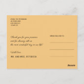 Acryl geschilderd goud en zwart bruiloft dank u briefkaart (Achterkant)