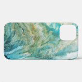 Acryl giet abstract turquoise kust Case-Mate iPhone case (Achterkant (horizontaal))