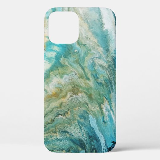 Acryl giet abstract turquoise kust Case-Mate iPhone case (Achterkant)