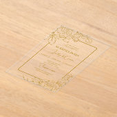 Acryl goud Bloemen Spaanse bruiloft Acryl Uitnodigingen (Laagn)
