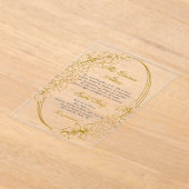 Acryl Goud lijst Spaans Quinceanera Acryl Uitnodigingen (Laagn)