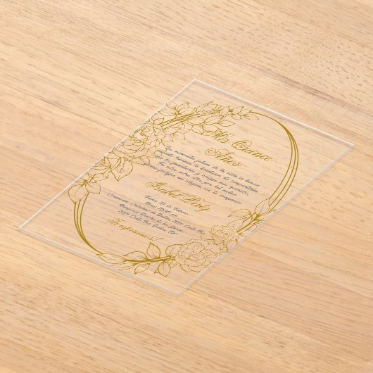 Acryl Goud lijst Spaans Quinceanera Acryl Uitnodigingen (Laagn)