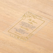 Acryl Goud lijst Spaans Quinceanera Acryl Uitnodigingen (Laagn)