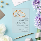 Acryl gouden ring Spaanse bruiloft Uitnodigingen (Insitu (Huwelijk))