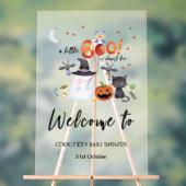 Acryl Halloween Baby shower Welkomstbord | boek Acryl Bord (Neutraal)