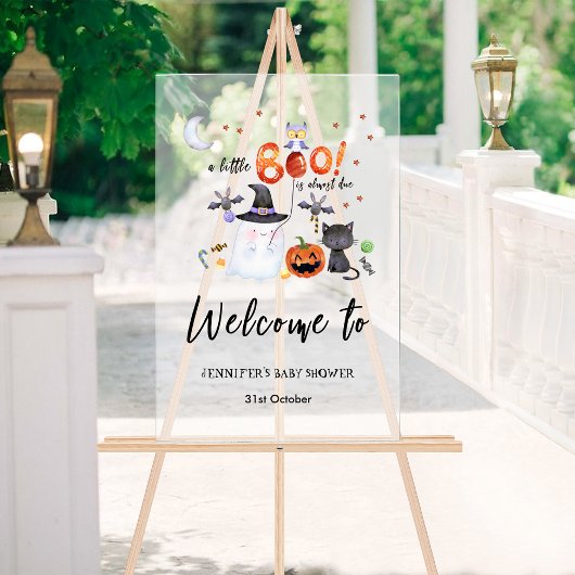 Acryl Halloween Baby shower Welkomstbord | boek Bord