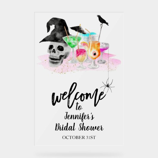 Acryl Halloween Vrijgezellenfeest Welkomstbord Acryl Bord (Voorkant)
