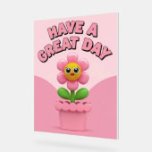 Acryl heeft een geweldige dag roze bloem teken bord (Hoek)