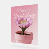 Acryl heeft een geweldige dag roze bloem teken bord (Hoek)