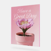 Acryl heeft een geweldige dag roze bloem teken bord (Hoek)