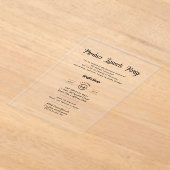 Acryl Held Productlancering Bedrijfsfeesten Chic Acryl Uitnodigingen (Laagn)