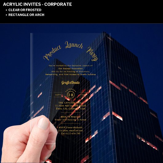 Acryl Held Productlancering Bedrijfsfeesten Chic Acryl Uitnodigingen