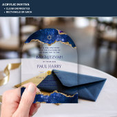 Acryl Heldere BAR MITZVAH Sterrennacht Blauw Uitnodigingen