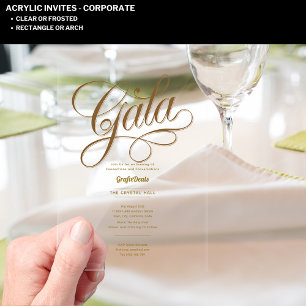 Acryl Heldere Gala Zakelijke Liefdadigheids- Corpo Uitnodigingen