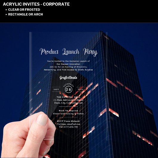 Acryl Heldere Productlancering Bedrijfs Evenemente Acryl Uitnodigingen