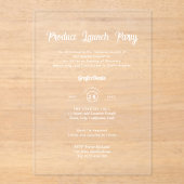 Acryl Heldere Productlancering Bedrijfs Evenemente Uitnodigingen (Voorkant)