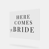 Acryl Here Comes The Bride Trouwbord Bord (Hoek)