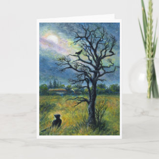 Acryl het schilderen, van de Kat, van de Vogel, Kaart