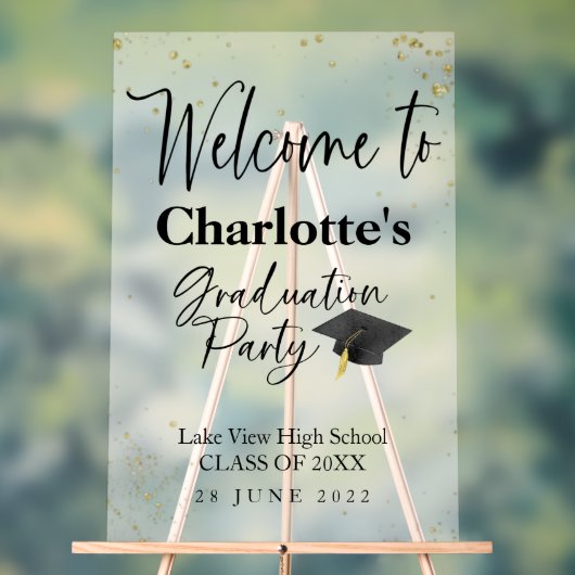 Acryl High School Glitter Welkom Party Sign Acryl Bord (Neutraal)