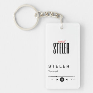 Acryl Key Muziekspeler Sleutelhanger