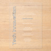 Acryl Klar Tech Innovatie Bedrijfs Evenementen Acryl Uitnodigingen (Voorkant)