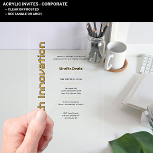 Acryl Klar Tech Innovatie Zakelijke Evenementen Uitnodigingen