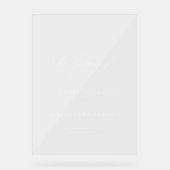 Acryl Klassieke Kalligrafie Bruiloft Welkomstbord Acryl Bord (Voorkant)