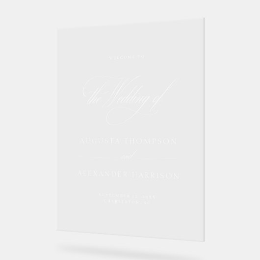 Acryl Klassieke Kalligrafie Bruiloft Welkomstbord Acryl Bord (Hoek)