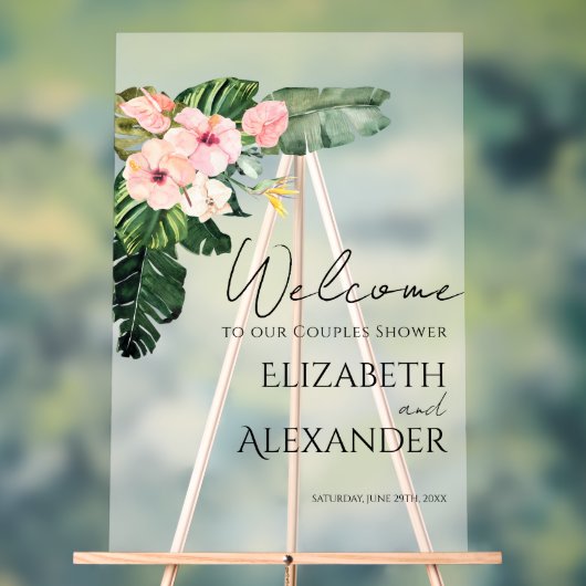 Acryl koppels Douche welkomstbord | tropisch Acryl Bord (Neutraal)