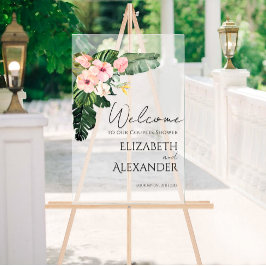 Acryl koppels Douche welkomstbord | tropisch Acryl Bord