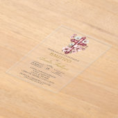 Acryl Kruis Spaanse doop uitnodiging (Laagn)