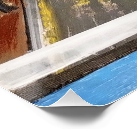 Acryl kunst Londense scène poster (Hoek)