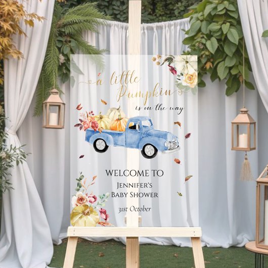 Acryl Little Pumpkin Baby shower Welkomstbord Acryl Bord