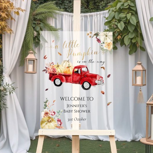 Acryl Little Pumpkin Baby shower Welkomstbord Acryl Bord