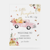 Acryl Little Pumpkin Baby shower Welkomstbord Acryl Bord (Voorkant)