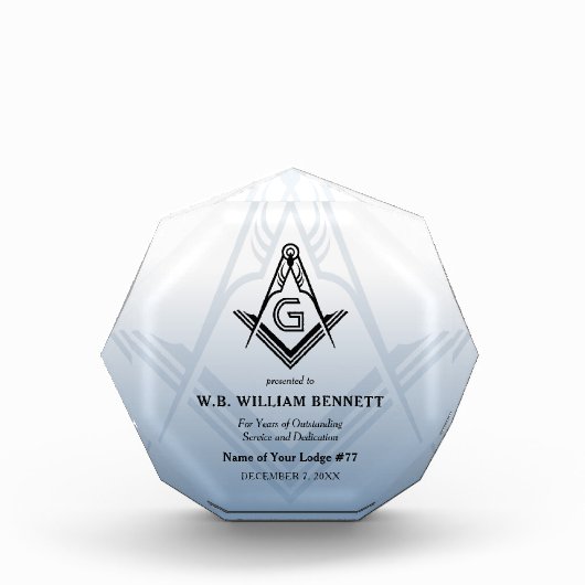 Acryl Masonic Awards | Vrijmetselaarsplaquettes Fotoblokken (Voorkant)