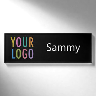 Acryl Merknaam Bedrijfslogo Zwart Naambadge