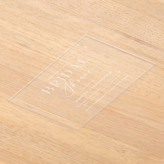 Acryl Minimal Vrijgezellenfeest Party Invitation Acryl Uitnodigingen (Laagn)