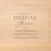 Acryl Minimal Vrijgezellenfeest Party Invitation Acryl Uitnodigingen (Voorkant)