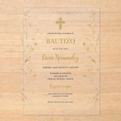 Acryl minimalistische doop Spaans Acryl Uitnodigingen (Voorkant)