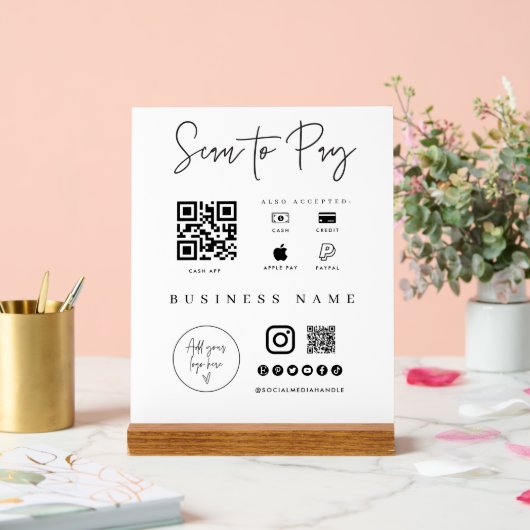 Acryl Mobiele Betalen App Afrekenen Zakelijk Teken Acryl Bord (Huwelijk)