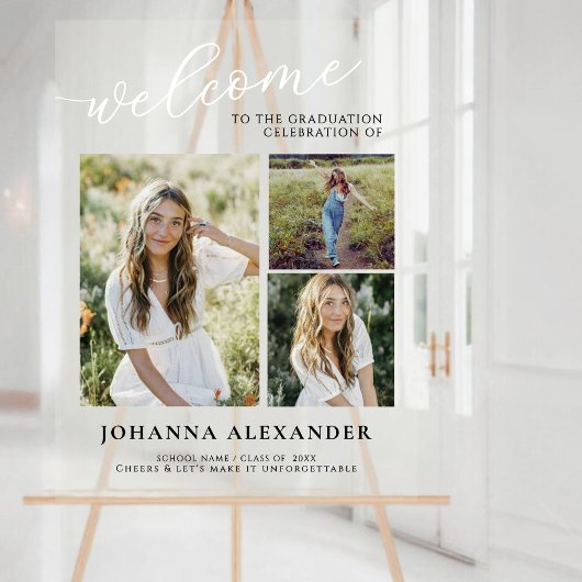 Acryl Modern 3 foto's Afstuderen Welkom Acryl Bord