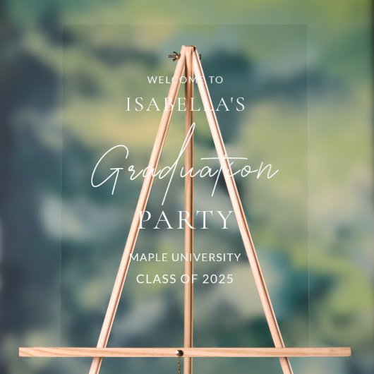 Acryl Modern Graduation Party Welkomstbord Acryl Bord (Neutraal)