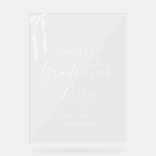 Acryl Modern Graduation Party Welkomstbord Acryl Bord (Voorkant)